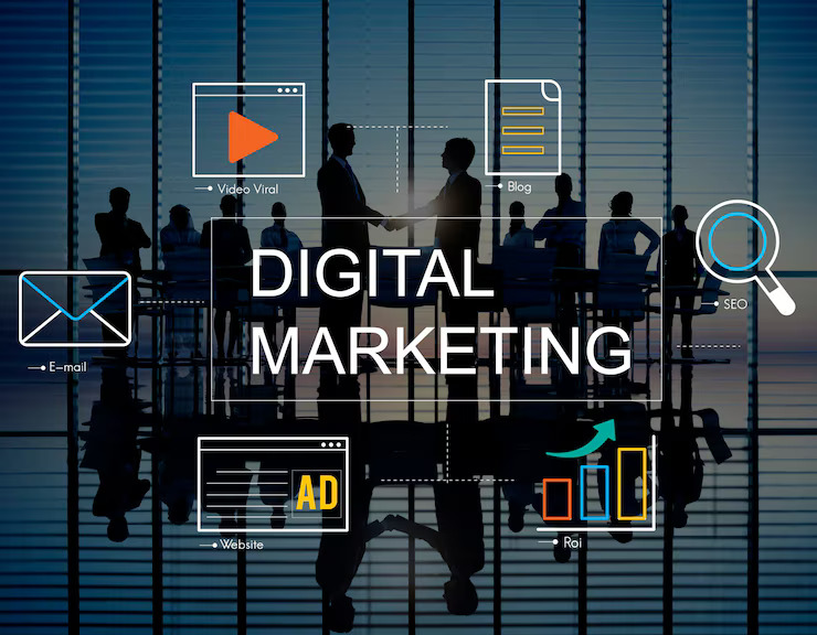 digital marketing with icons business people_53876 94833